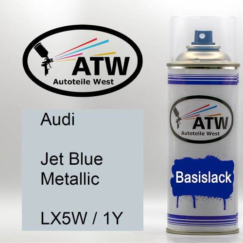 Audi, Jet Blue Metallic, LX5W / 1Y: 400ml Sprühdose, von ATW Autoteile West.